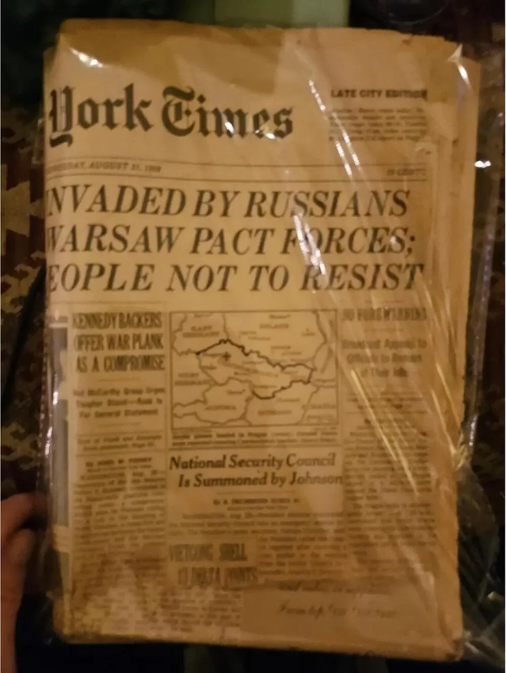 The New York Times , August 21, 1968 - Russia invades Czechoslovakia